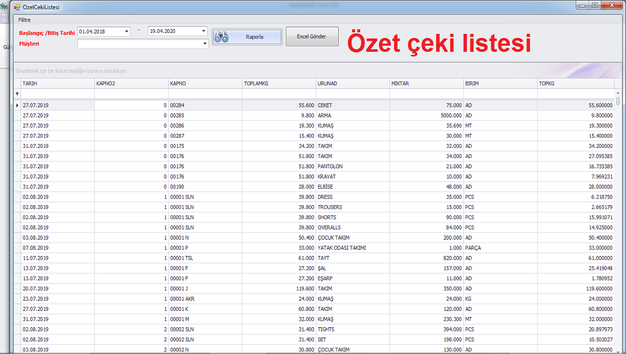 2ÇEKİ LİSTESİ